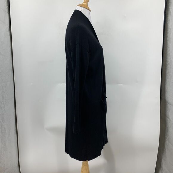 Splendid Retreat Cardigan Womens S Small Black Open Front Cashmere Blend Pockets - Picture 6 of 15